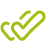 Minimalist green check icon design