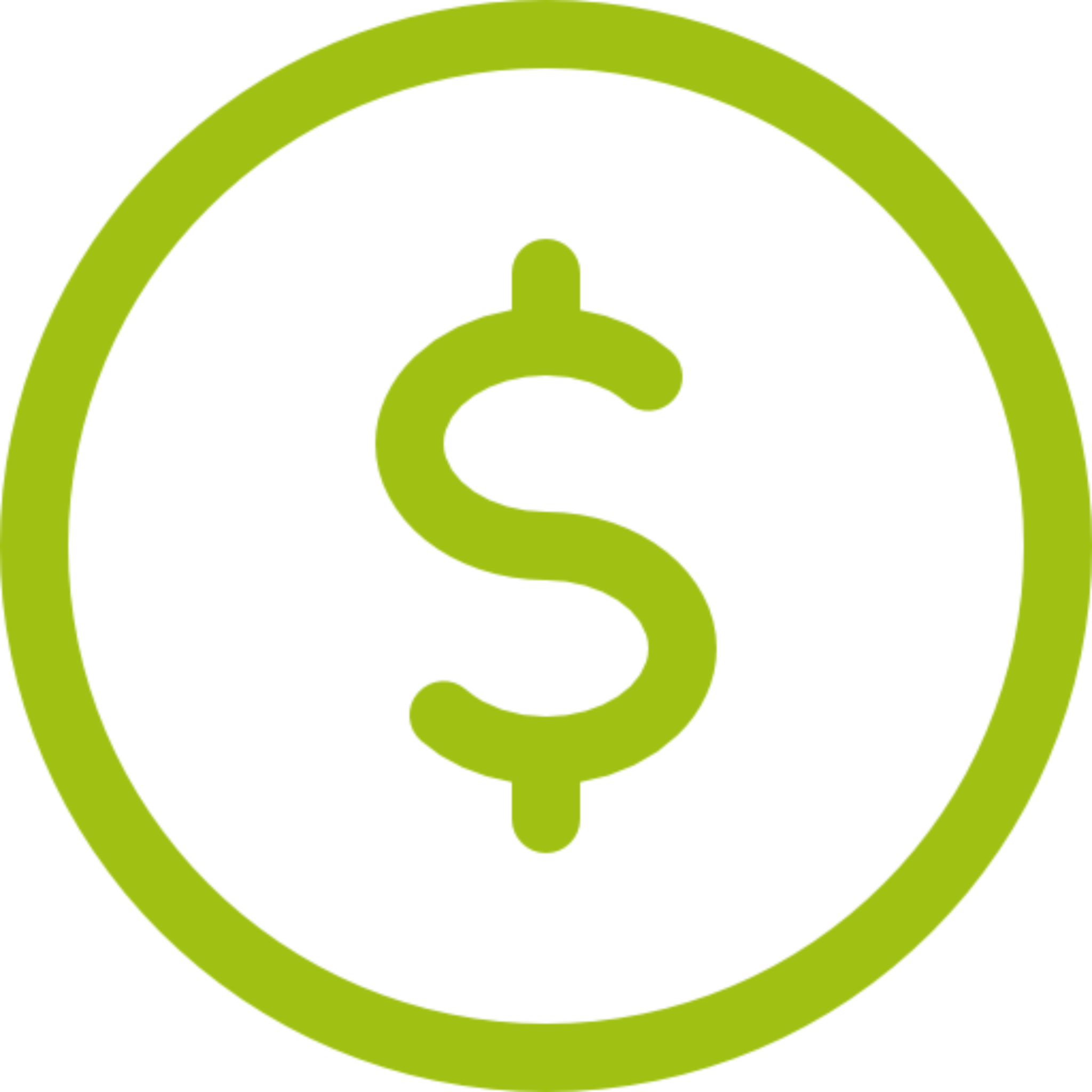 Green dollar sign in circular icon on black