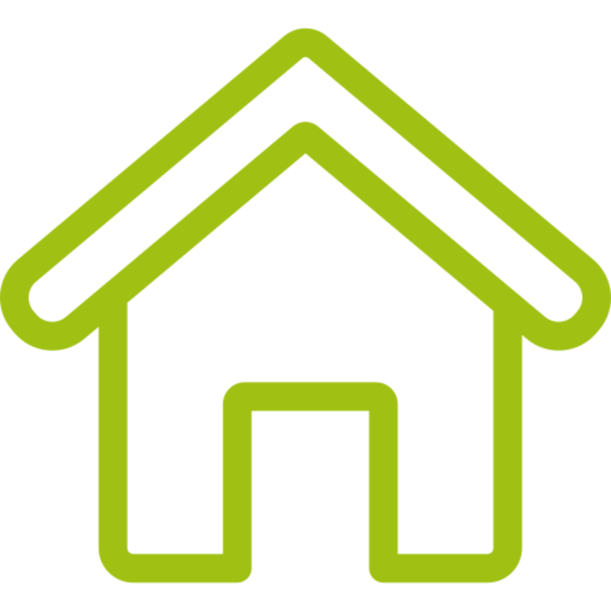 Green house outline icon on black background
